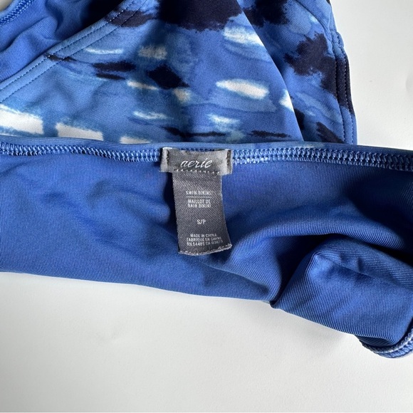 Aerie Blue and White Swim Bottoms Classic Cut Size S - Picture 4 of 6